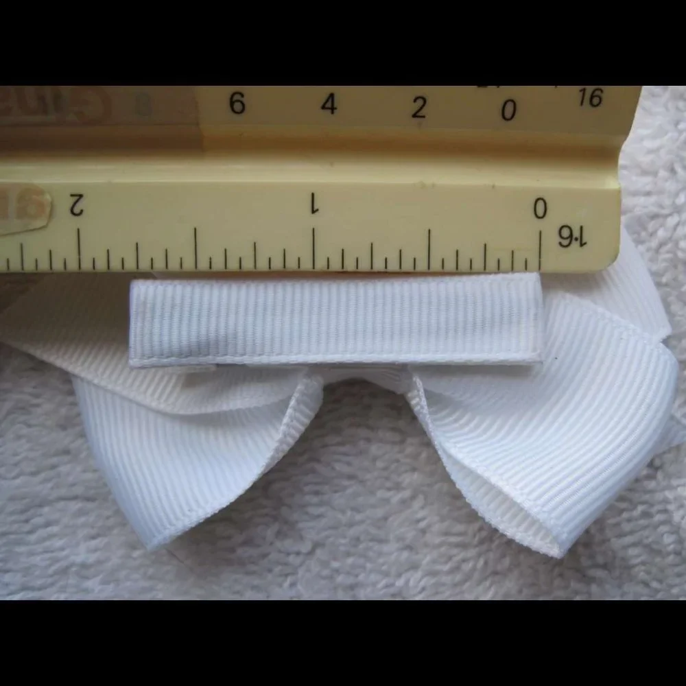 4 Goody Silk Flower & Bow Salon Clips Gem Diamond Center Fabric Covers Hair Clip